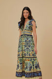 Green Ocean Tapestry Maxi Dress