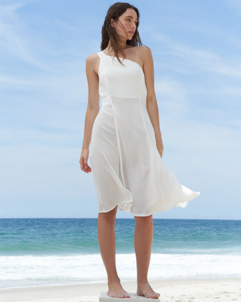 Midi Lila Off-White dress