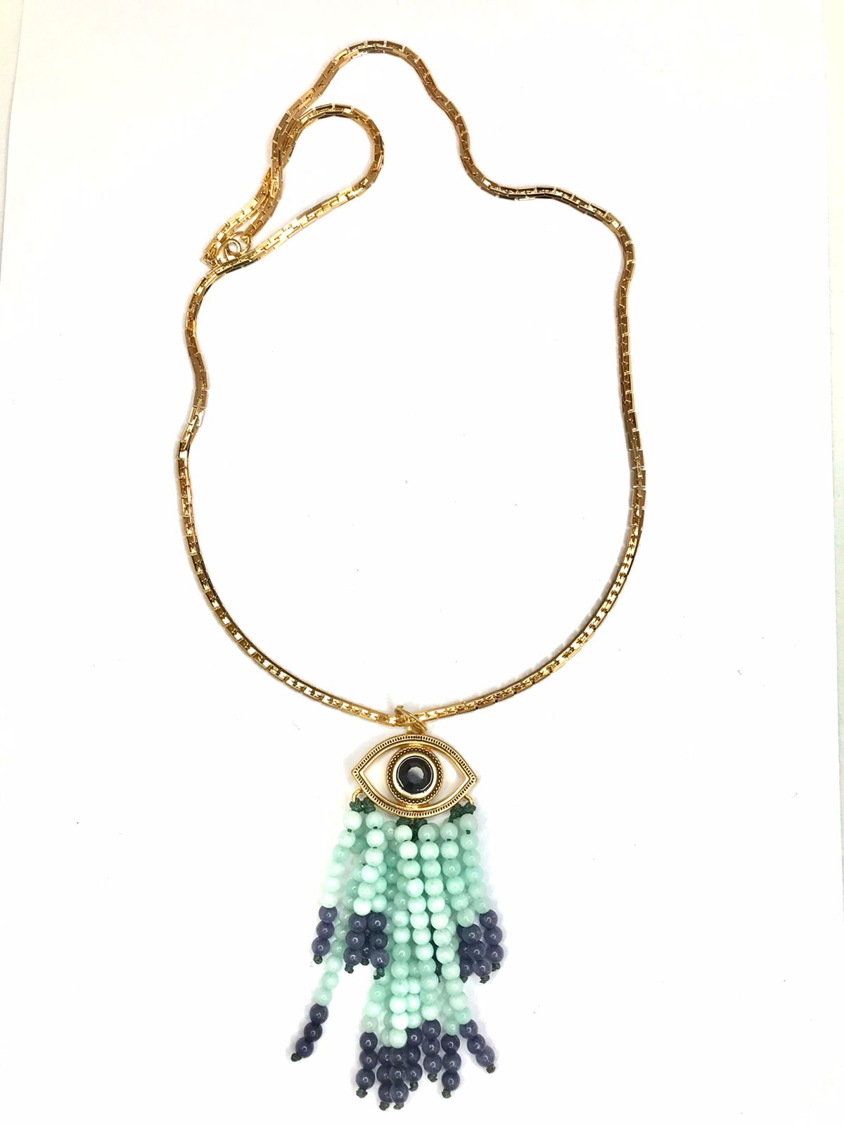 Stone Greek Eye Necklace